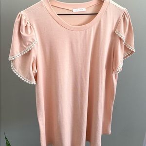 Reborn J Pink Peachy Sleeve Detail Top XL